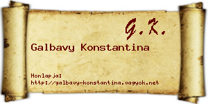 Galbavy Konstantina névjegykártya